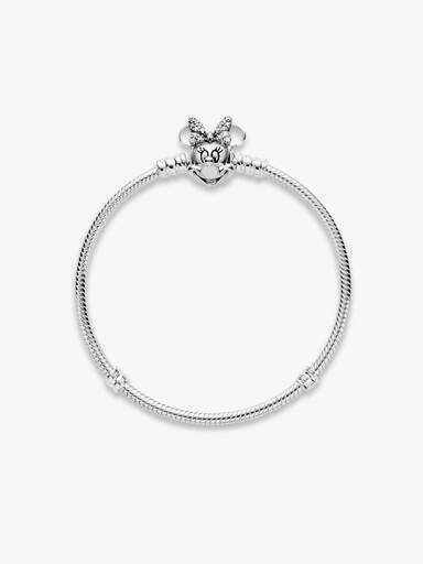 Disney Pandora Moments Pavé Minnie Mouse Clasp Snake Chain Bracelet - Image 5
