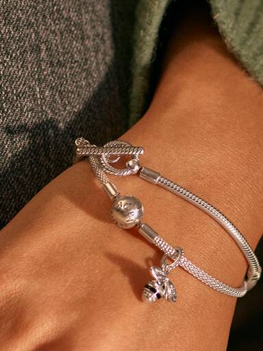 Pandora Moments T-Bar Snake Chain Bracelet