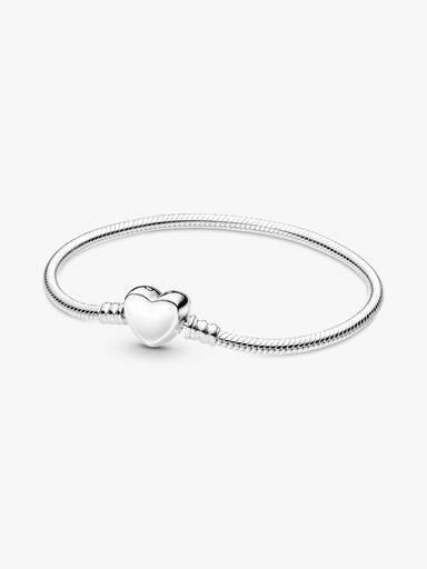 Pandora Moments Engravable Heart Clasp Snake Chain Bracelet - Image 2