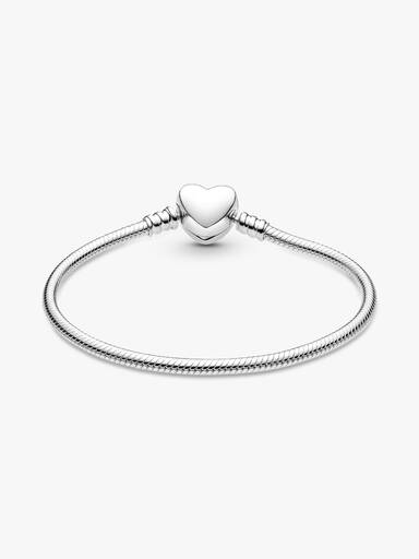 Pandora Moments Engravable Heart Clasp Snake Chain Bracelet - Image 4