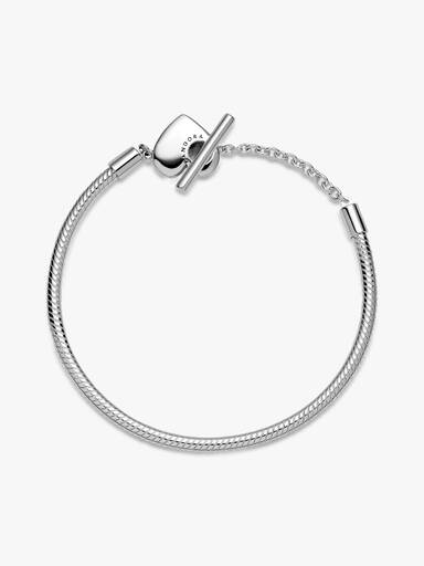 Pandora Moments Heart T-Bar Snake Chain Bracelet - Image 6
