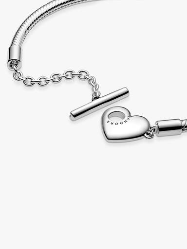 Pandora Moments Heart T-Bar Snake Chain Bracelet - Image 4