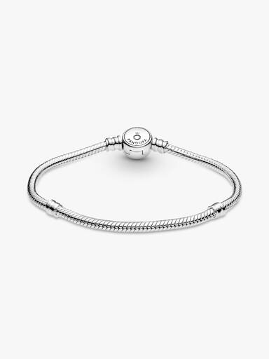 Pandora Moments Sparkling Blue Disc Clasp Snake Chain Bracelet - Image 6