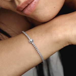 Sparkling Halo Tennis Bracelet