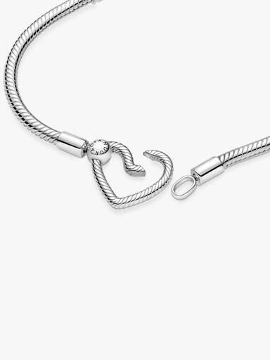 Pandora Moments Heart Closure Snake Chain Bracelet - Image 5