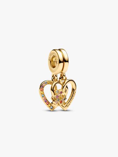 Splittable Puzzle Piece Hearts Dangle Charm - Image 2