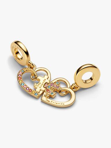 Splittable Puzzle Piece Hearts Dangle Charm - Image 5