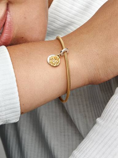 My Pandora Two-tone Daisy Double Dangle Charm