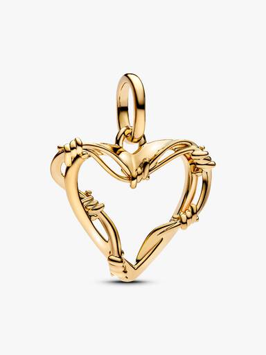 Golden Barbed Wire Heart Bracelet Set - Image 3