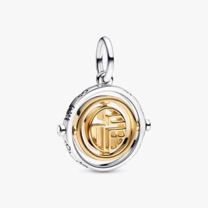 FINAL SALE - Two-tone Fú Spinning Dangle Charm