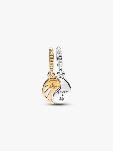 Two-tone Splittable Sun & Moon Dangle Charm - Image 4