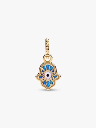 Opalescent Blue Hamsa Hand Dangle Charm - Image 4