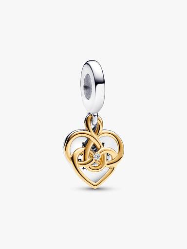 Lab-grown Diamond Engravable Mom Double Dangle Charm - Image 2