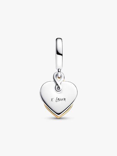 Lab-grown Diamond Engravable Mom Double Dangle Charm - Image 6