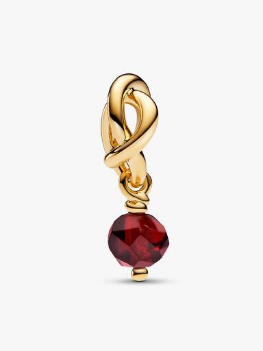 January Red Eternity Circle Dangle Charm - Image 3