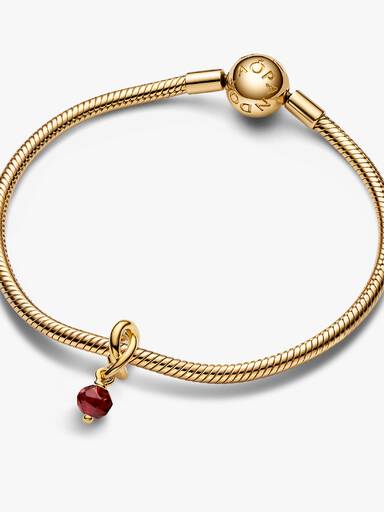 January Red Eternity Circle Dangle Charm - Image 5