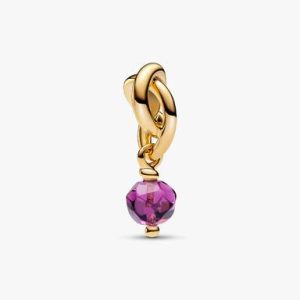February Purple Eternity Circle Dangle Charm