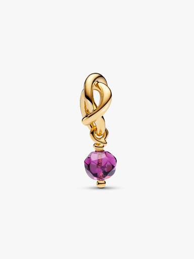 February Purple Eternity Circle Dangle Charm - Image 2