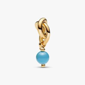December Turqoise Blue Eternity Circle Dangle Charm