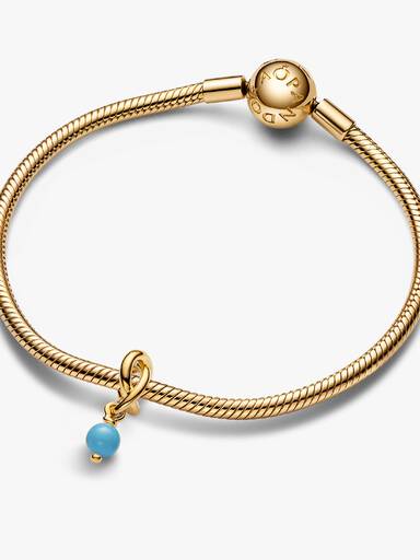 December Turqoise Blue Eternity Circle Dangle Charm - Image 3