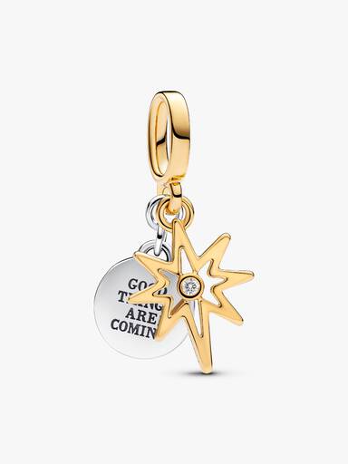 Engravable North Star Lab-grown Diamond Dangle Charm - Image 2