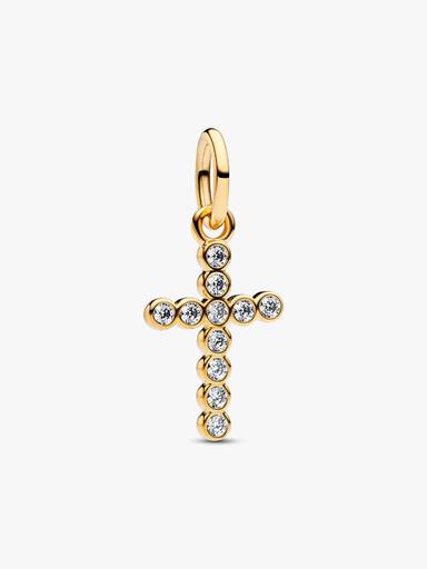 Round Bezel Cross Necklace Set - Image 2
