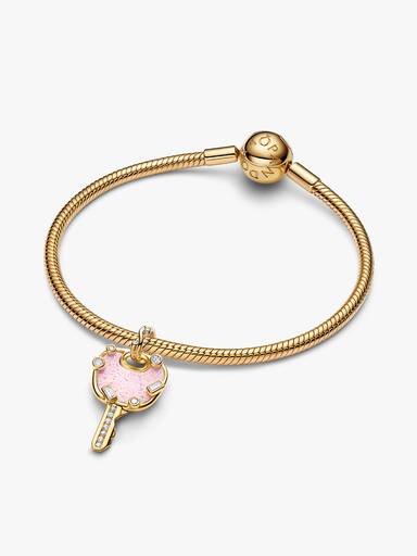 Opalescent Pink Love Key Large Dangle Charm - Image 5