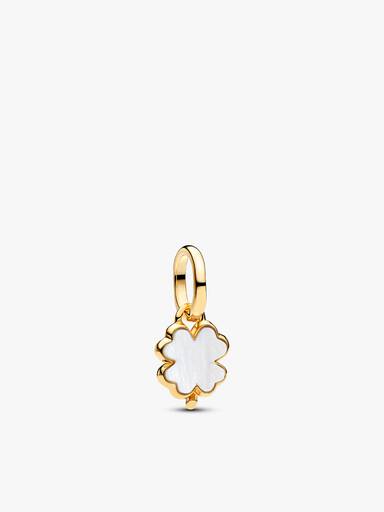 White Lucky Clover Dangle Charm - Image 2