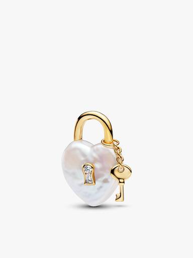 Baroque Pearl Padlock Charm Bracelet Set - Image 2