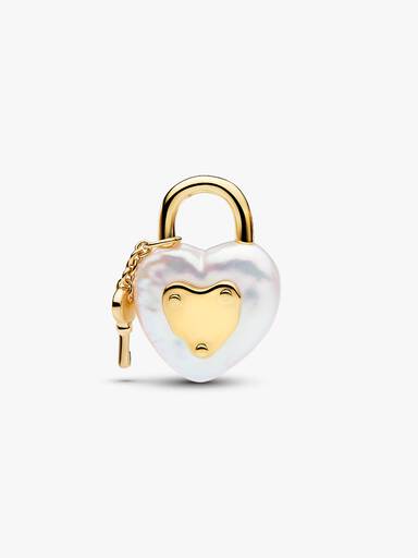 Treated Freshwater Cultured Baroque Pearl Padlock Dangle Charm - Image 5