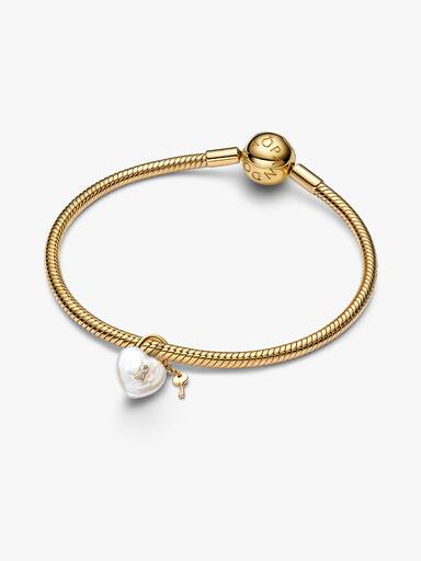 Treated Freshwater Cultured Baroque Pearl Padlock Dangle Charm - Image 3