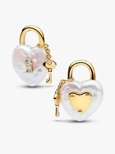 Treated Freshwater Cultured Baroque Pearl Padlock Dangle Charm - Image 6