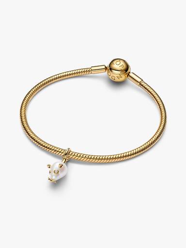 Treated Freshwater Cultured Baroque Pearl Mouse Dangle Charm - Image 3