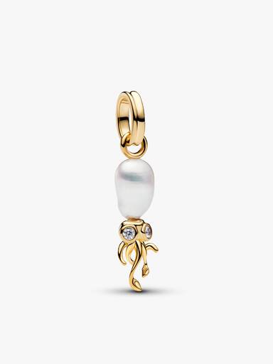 Treated Freshwater Cultured Baroque Pearl Squid Dangle Charm - Image 2