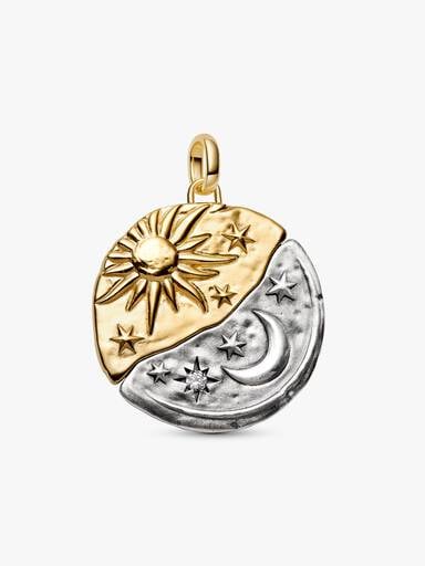 Oversized Sun & Moon Medallion Necklace Set - Image 3