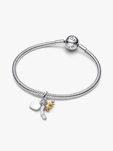 California Symbols & Engravable Heart Tag Triple Dangle Charm - Image 3