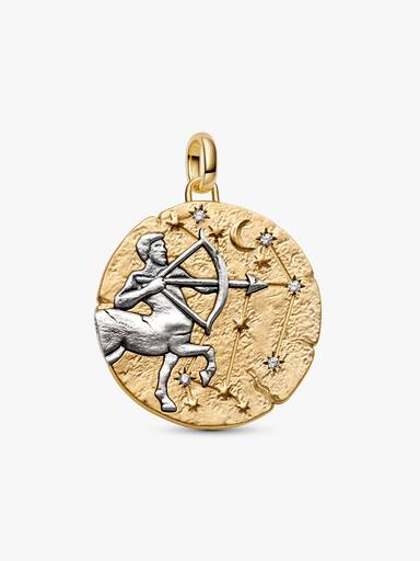 Sagittarius Zodiac Oversized Medallion Charm - Image 2