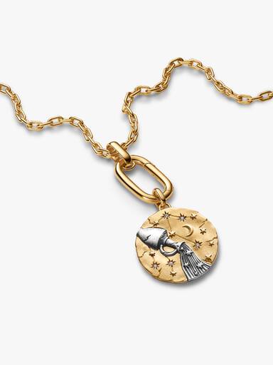 Aquarius Zodiac Oversized Medallion Charm - Image 4