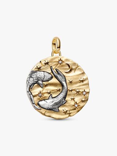 Pisces Zodiac Oversized Medallion Charm - Image 2