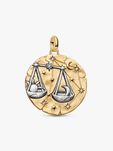 Libra Zodiac Oversized Medallion Charm - Image 2
