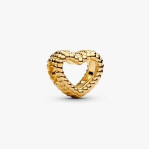Beaded Open Heart Charm