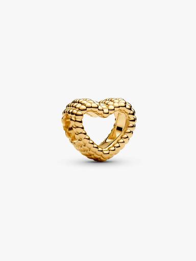 Beaded Open Heart Charm