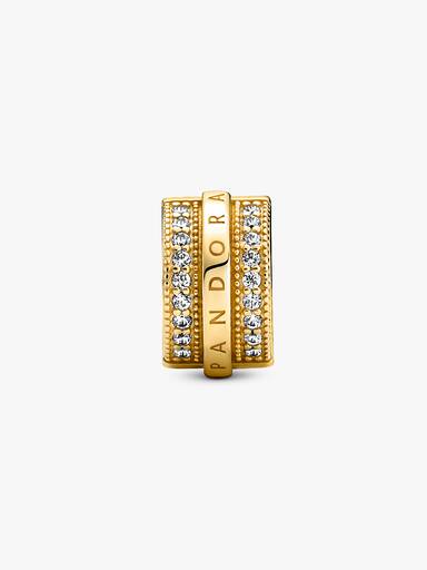 Sparkling Pavé Lines & Logo Clip Charm - Image 3