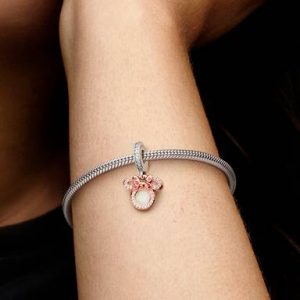Disney Minnie Mouse Silhouette "Mom" Double Dangle Charm