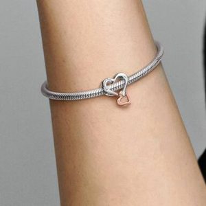 Two-tone Openwork Infinity Heart Charm