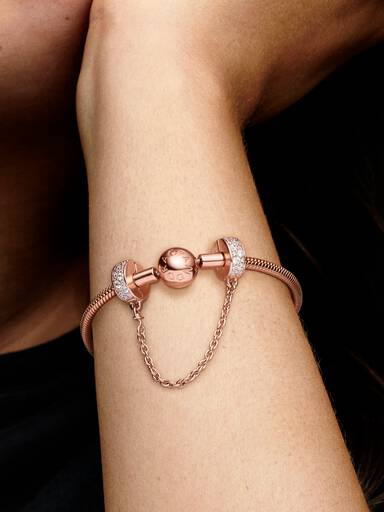 Clear Pavé Safety Chain Clip Charm
