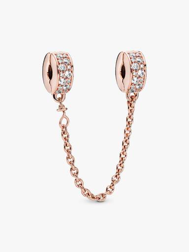Clear Pavé Safety Chain Clip Charm - Image 2