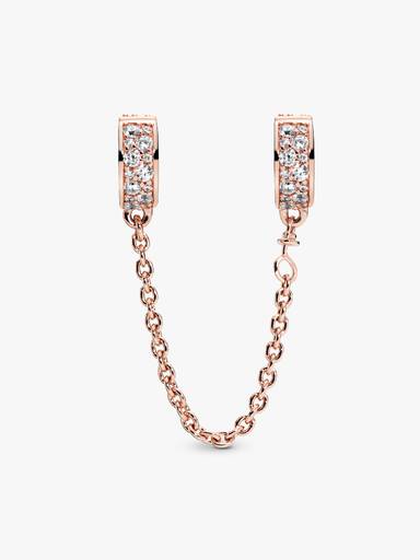 Clear Pavé Safety Chain Clip Charm - Image 4