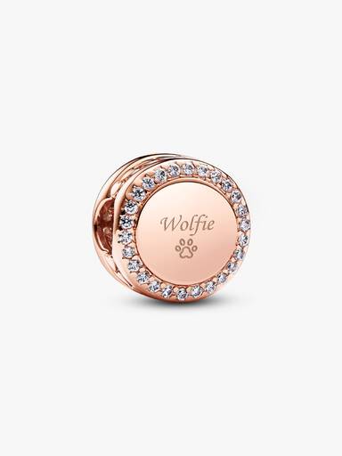 Engravable Sparkling Button Charm - Image 4