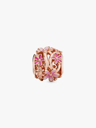 Openwork Pink Daisy Flower Charm - Image 4